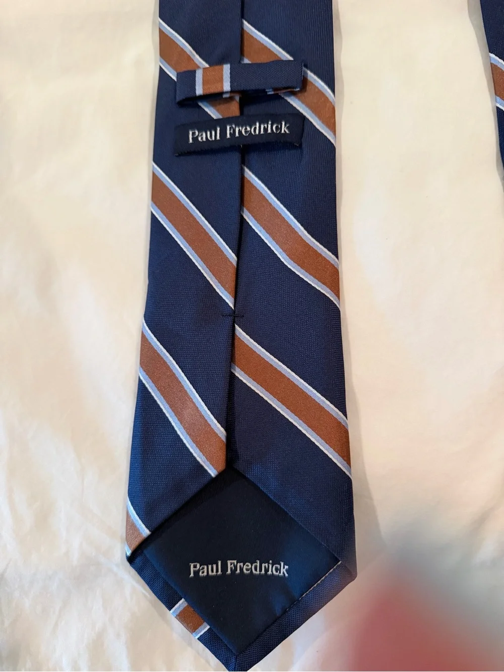Classic Navy and Brown Striped Men's Tie